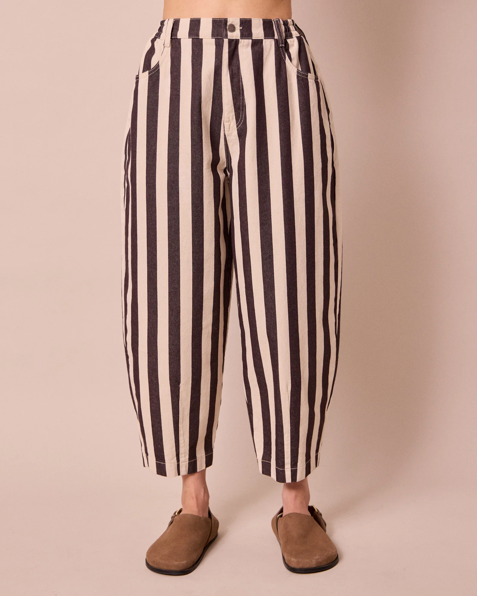 Remi Ecru & Chocolate Stripe Denim Jeans - Image 3