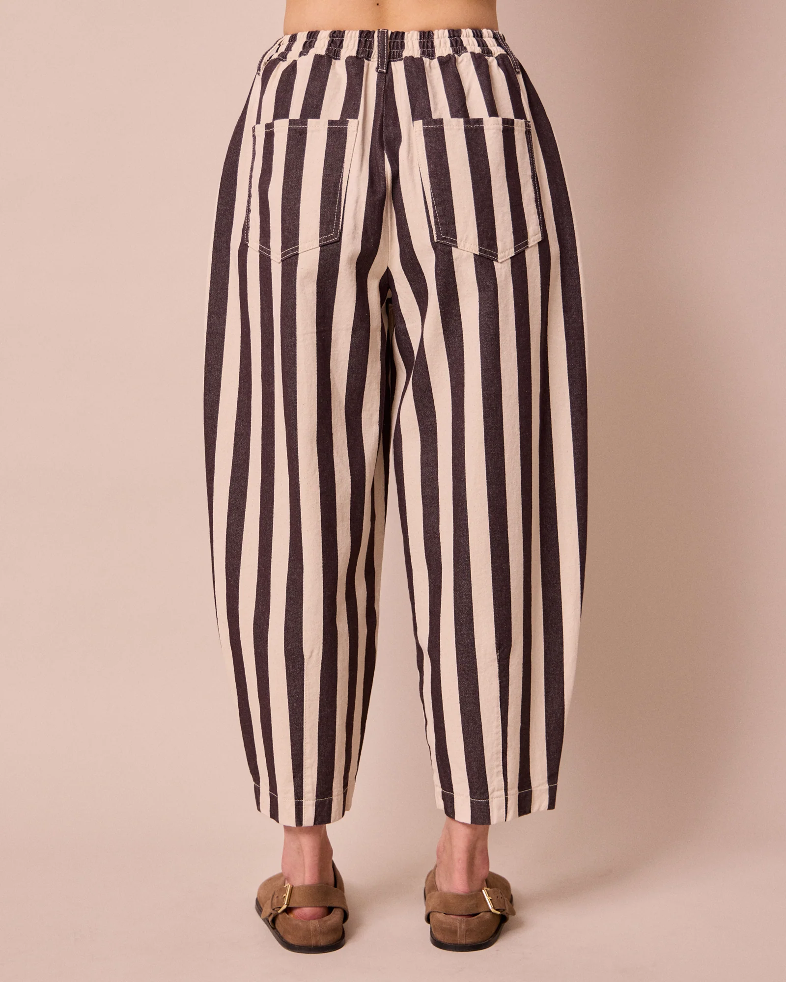 Remi Ecru & Chocolate Stripe Denim Jeans - Image 4