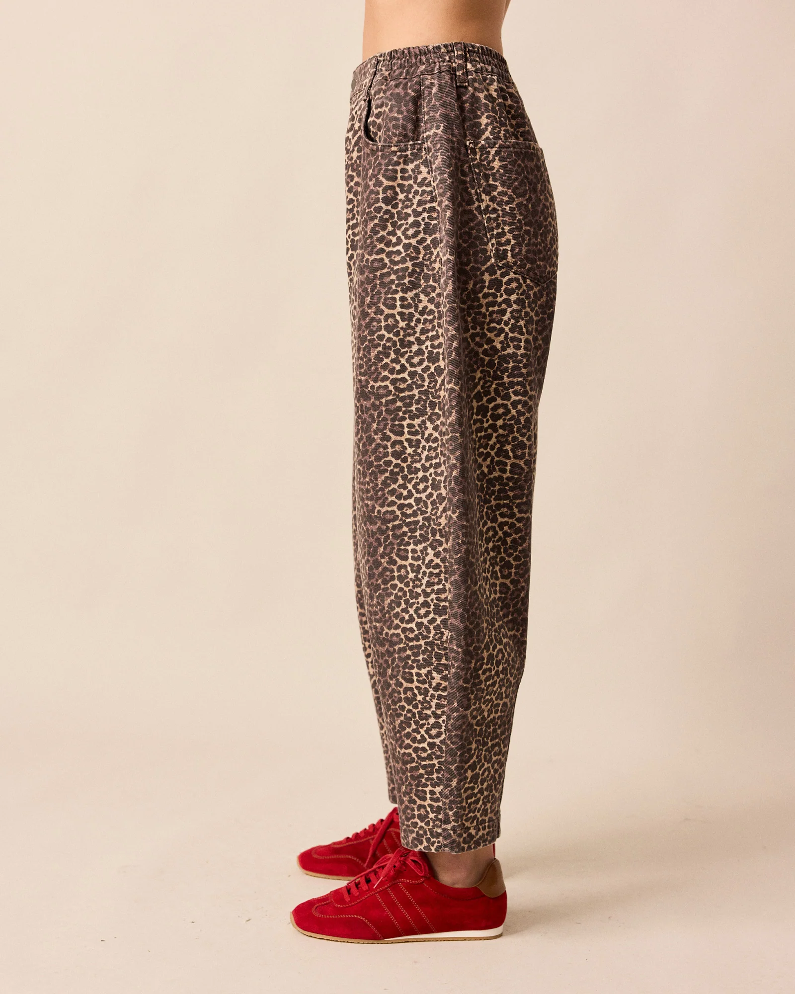 Remi Leopard Print Denim Jeans - Image 4