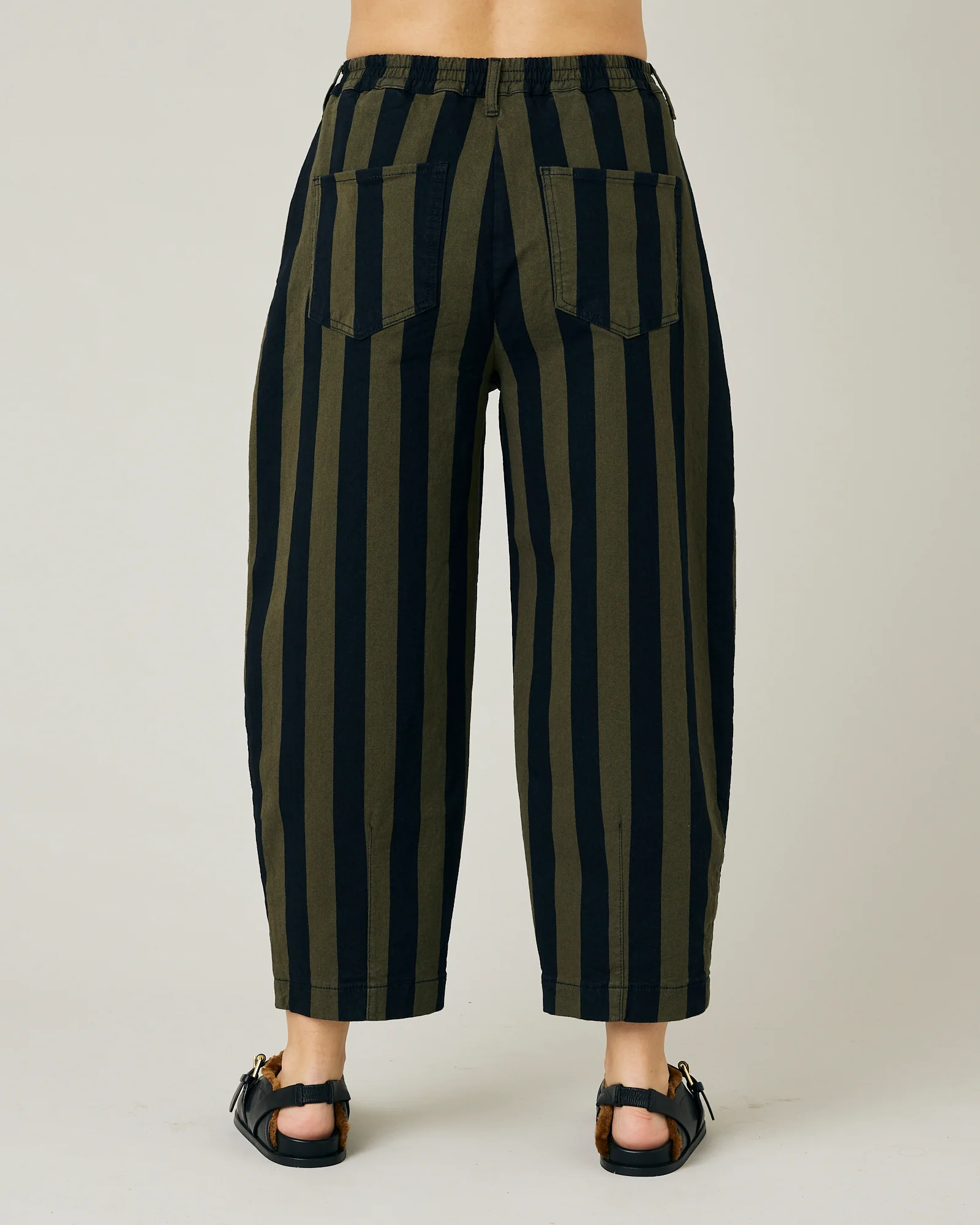 Remi Olive & Black Stripe Denim Jeans - Image 12