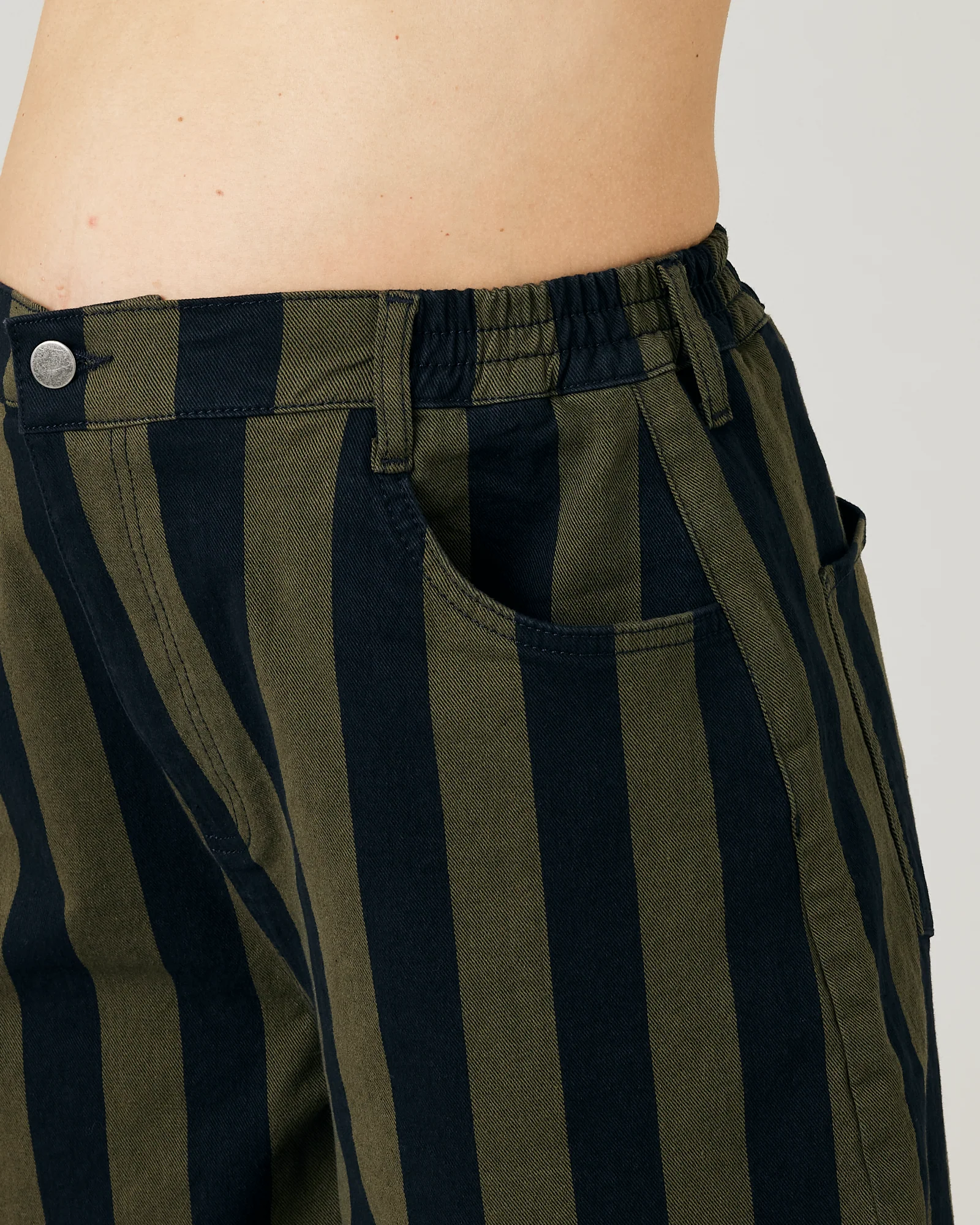 Remi Olive & Black Stripe Denim Jeans - Image 20
