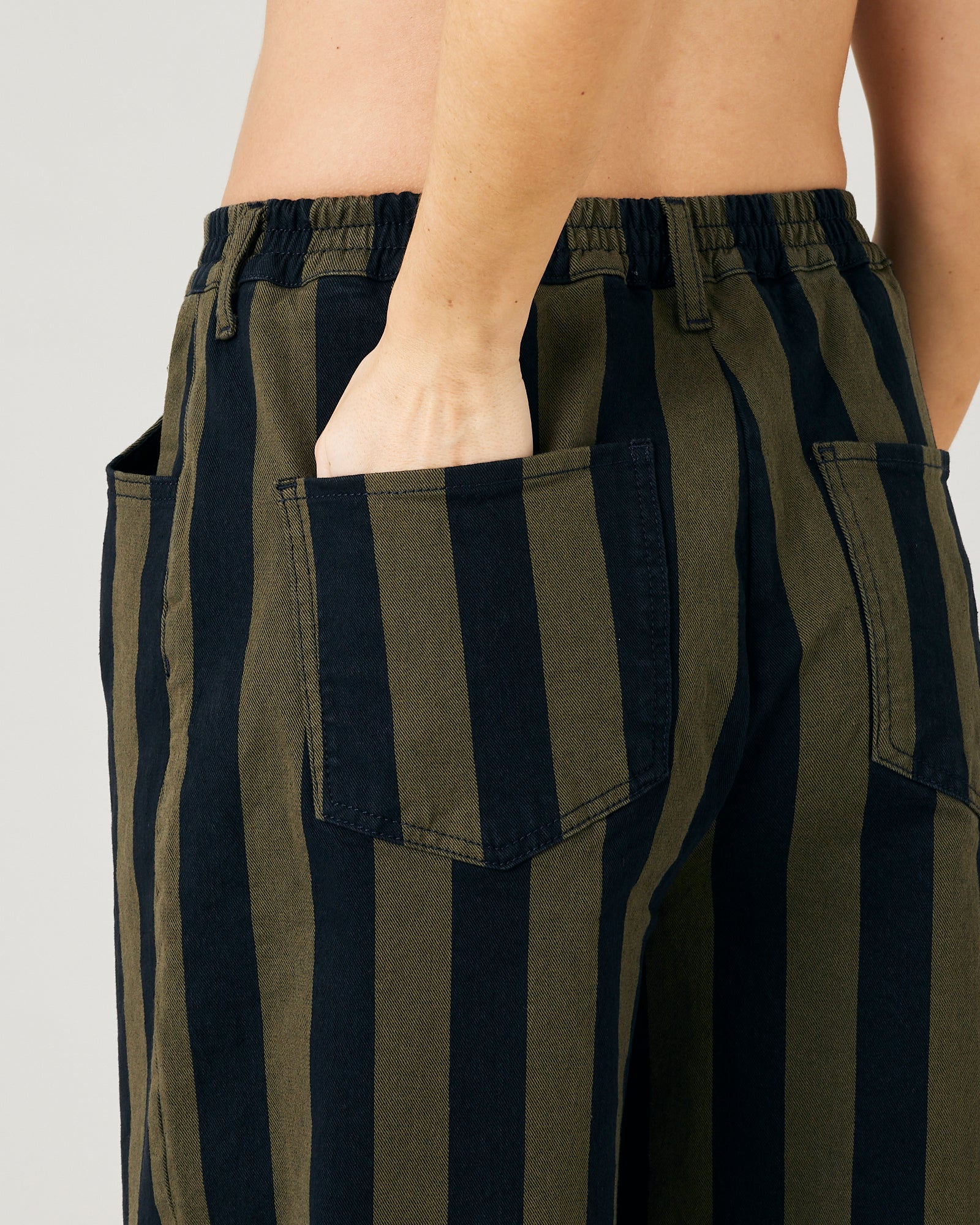 Remi Olive & Black Stripe Denim Jeans - Image 21