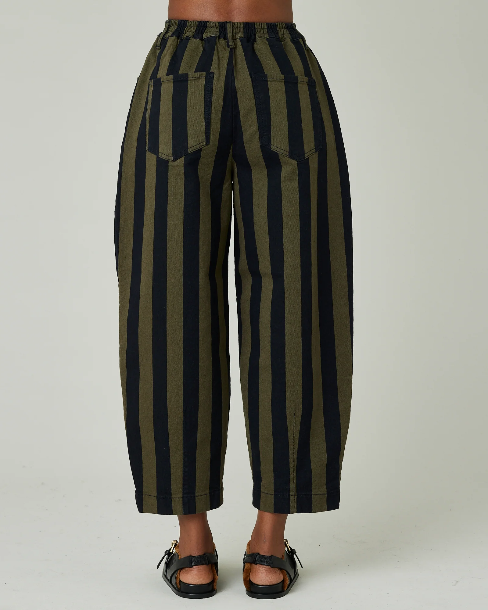 Remi Olive & Black Stripe Denim Jeans - Image 3