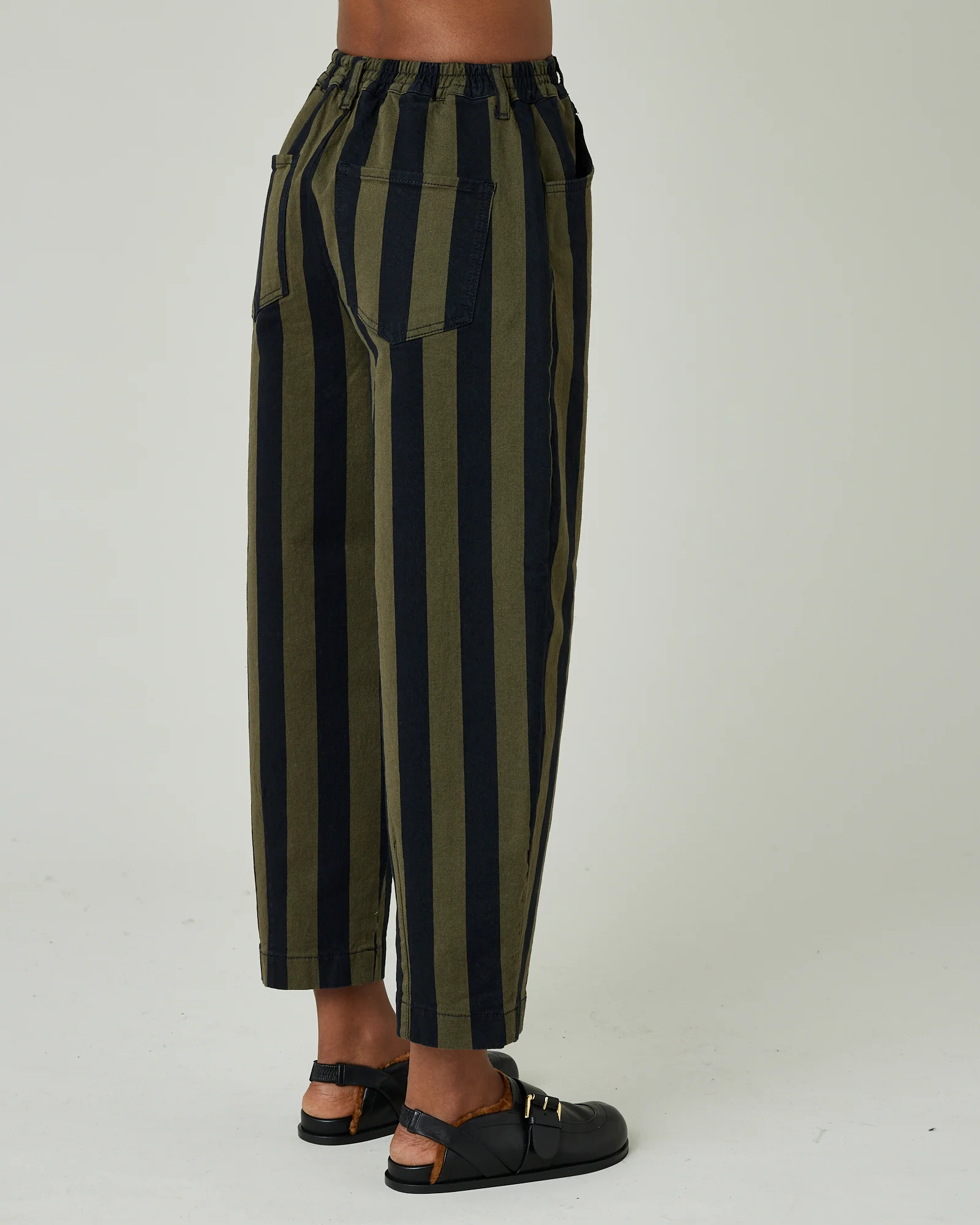 Remi Olive & Black Stripe Denim Jeans - Image 4