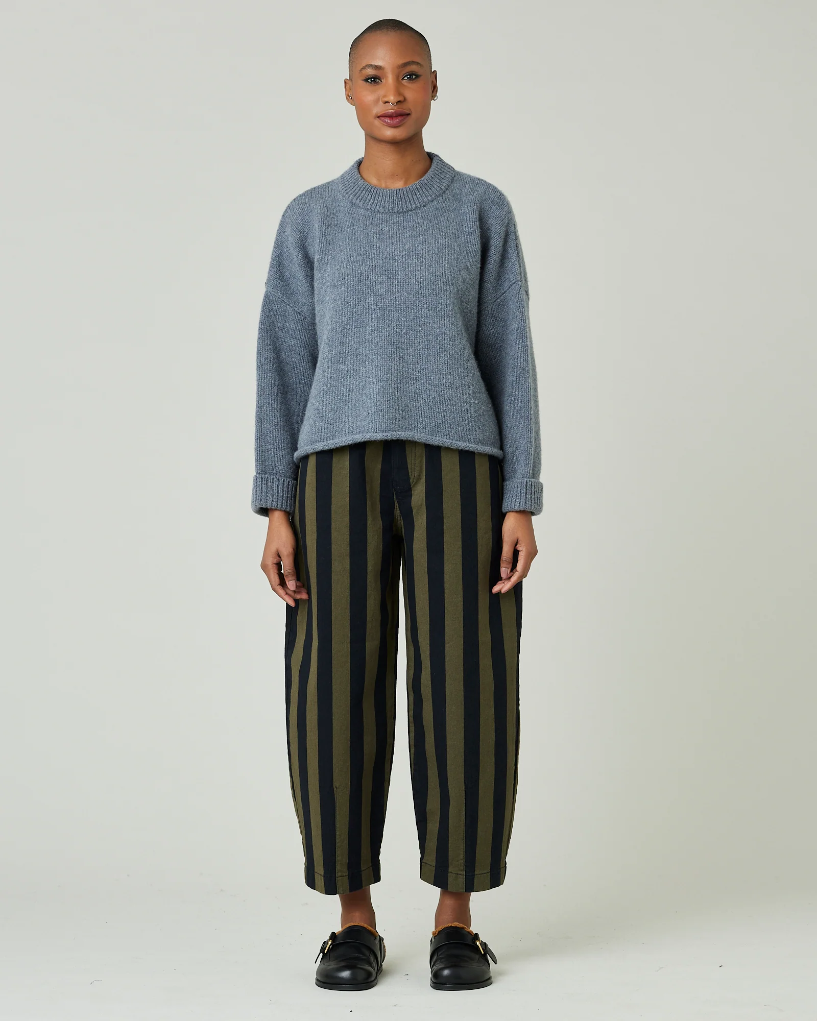 Remi Olive & Black Stripe Denim Jeans - Image 5