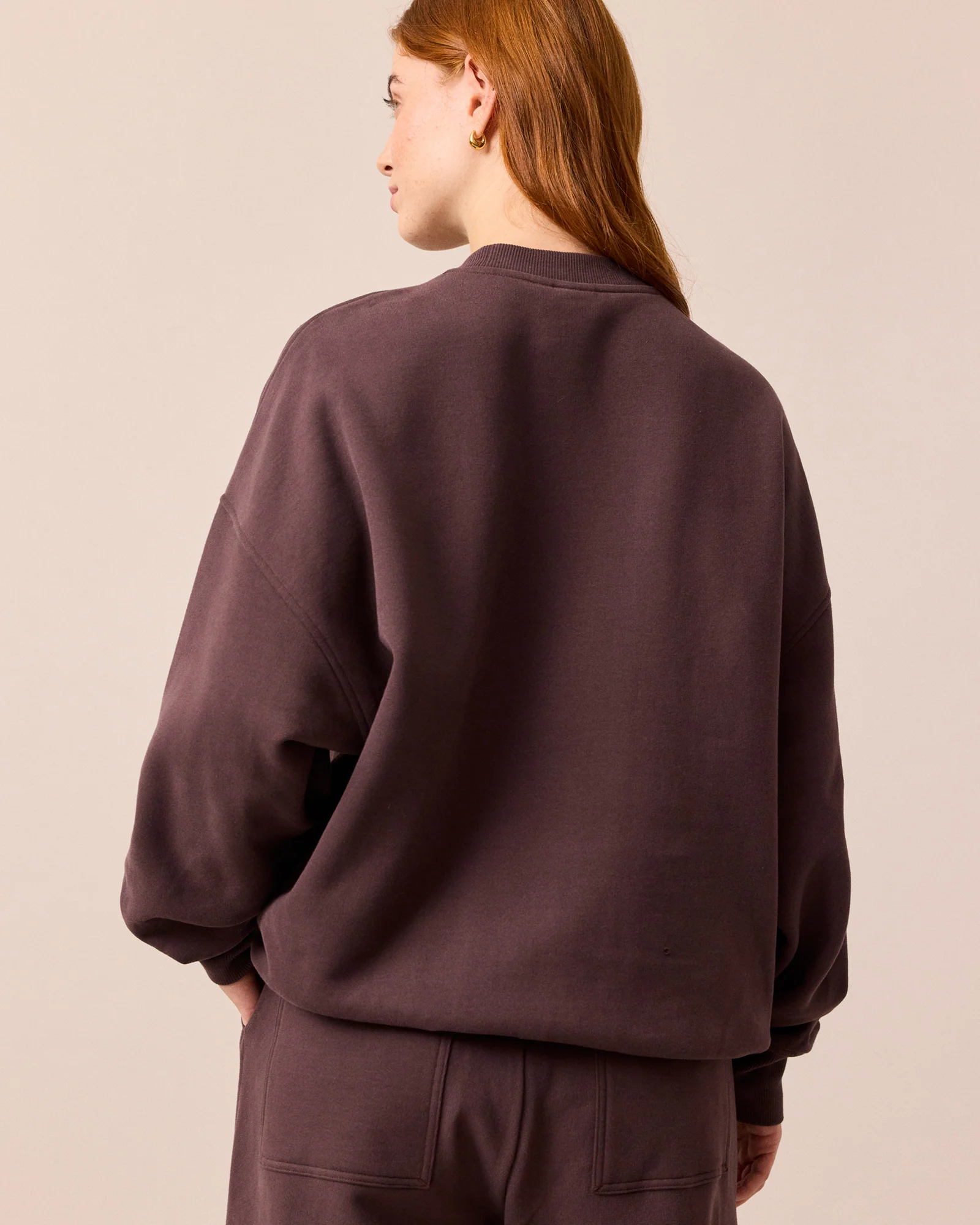 Riley Prune Fleeceback Jersey Jumper - Image 3