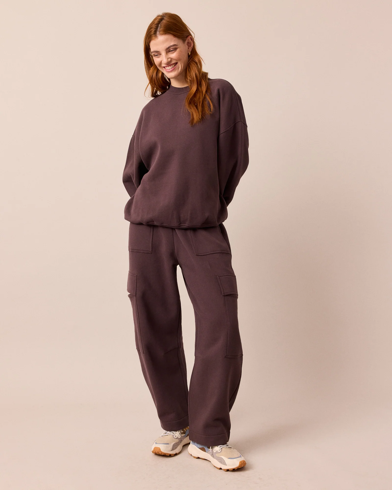 Riley Prune Fleeceback Jersey Jumper - Image 4