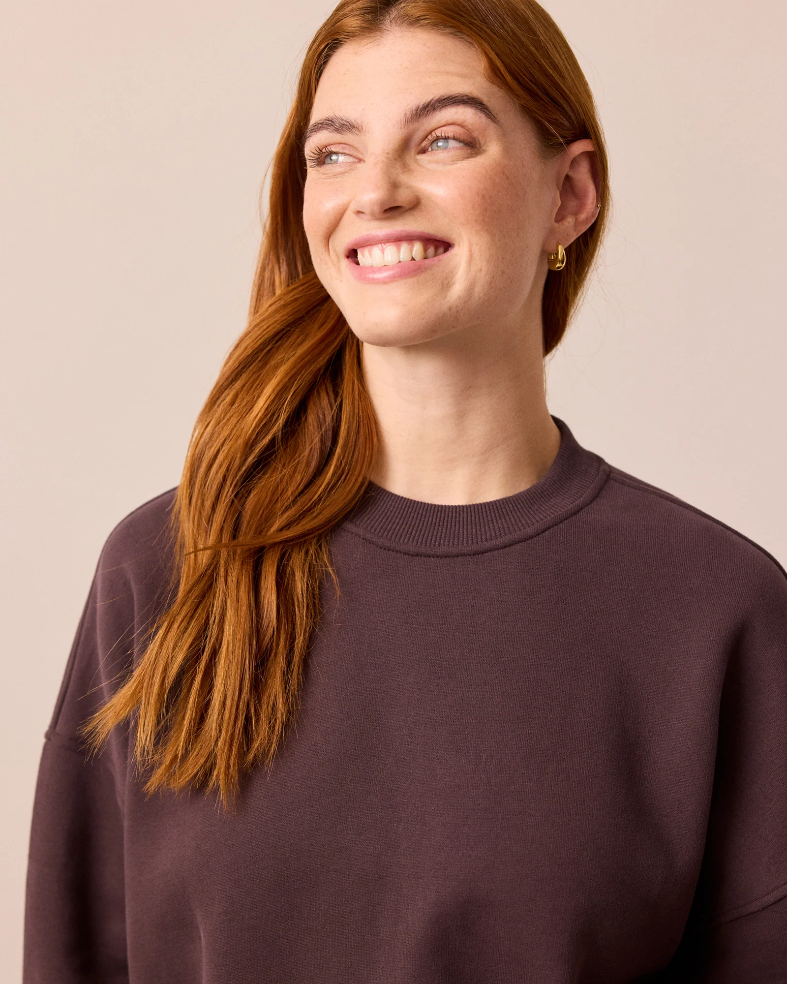 Riley Prune Fleeceback Jersey Jumper - Image 5
