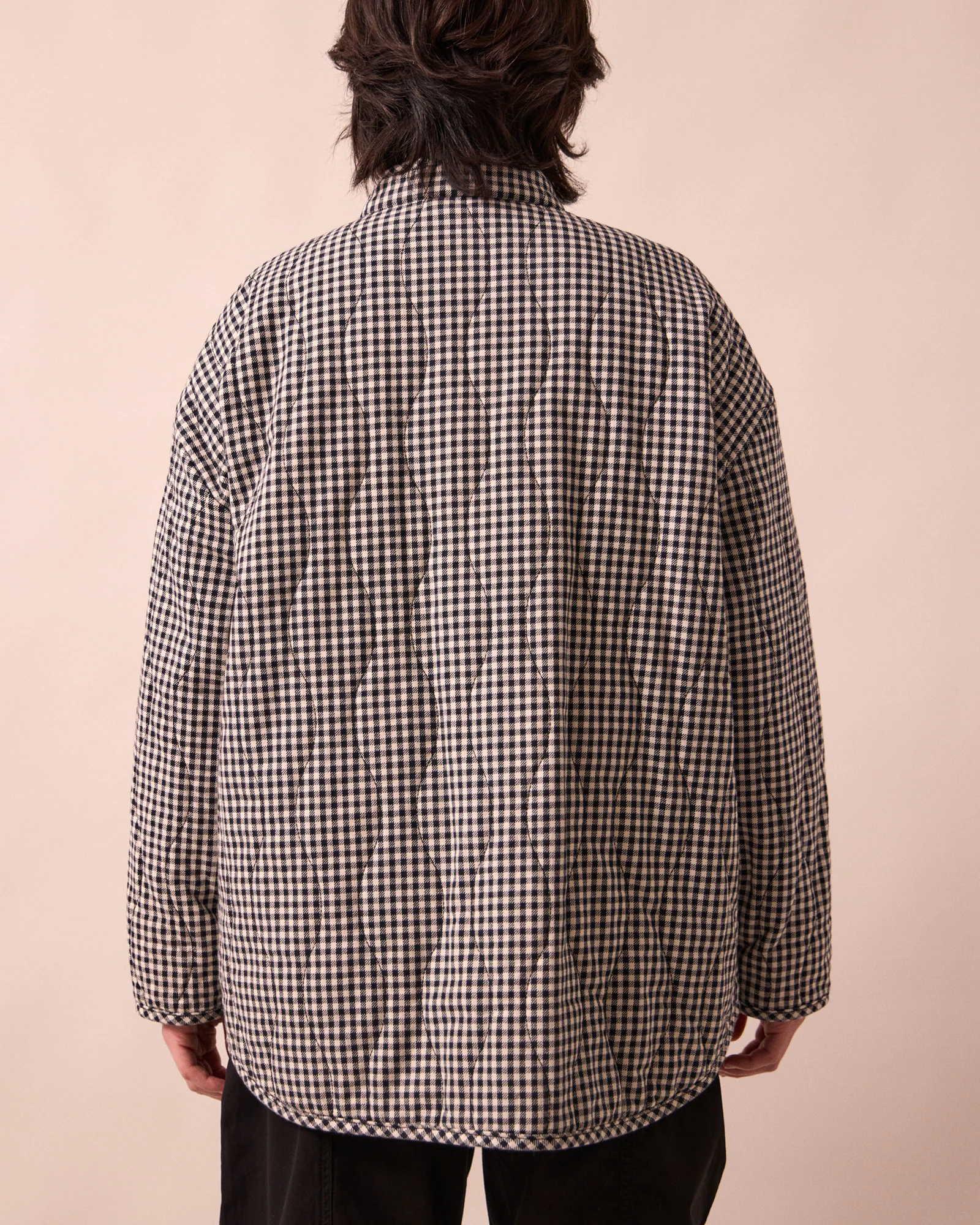 Rue Black & White Mini Gingham Denim Jacket - Image 3