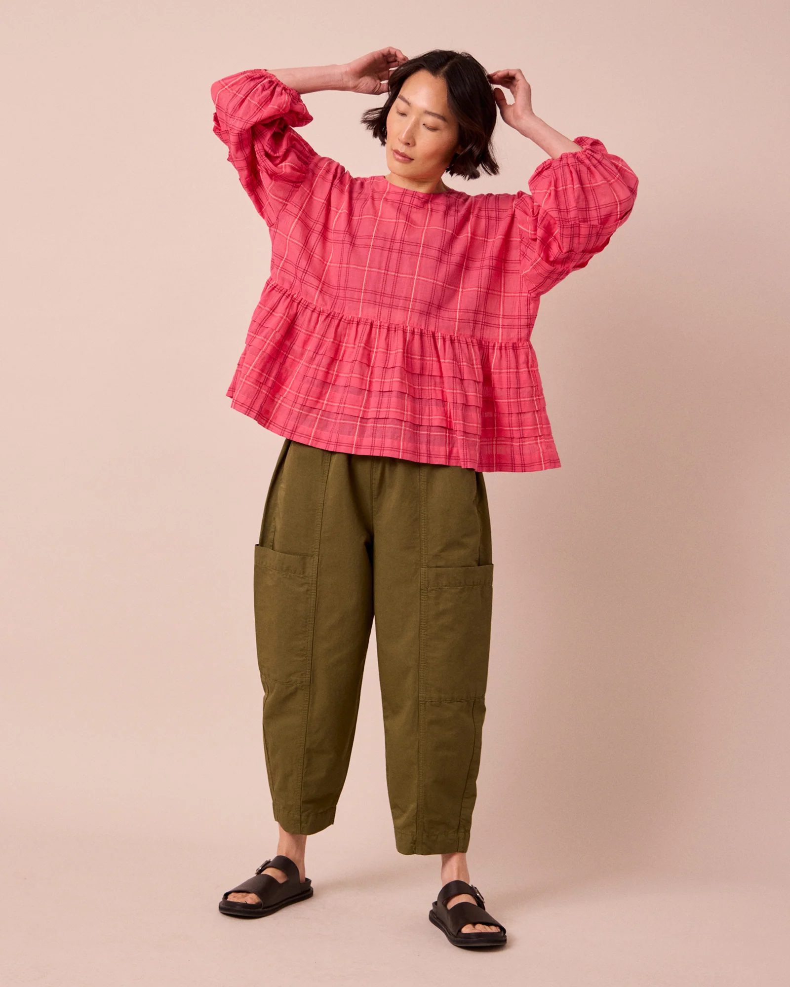 Simone Hot Pink Cotton Gauze Top - Image 2