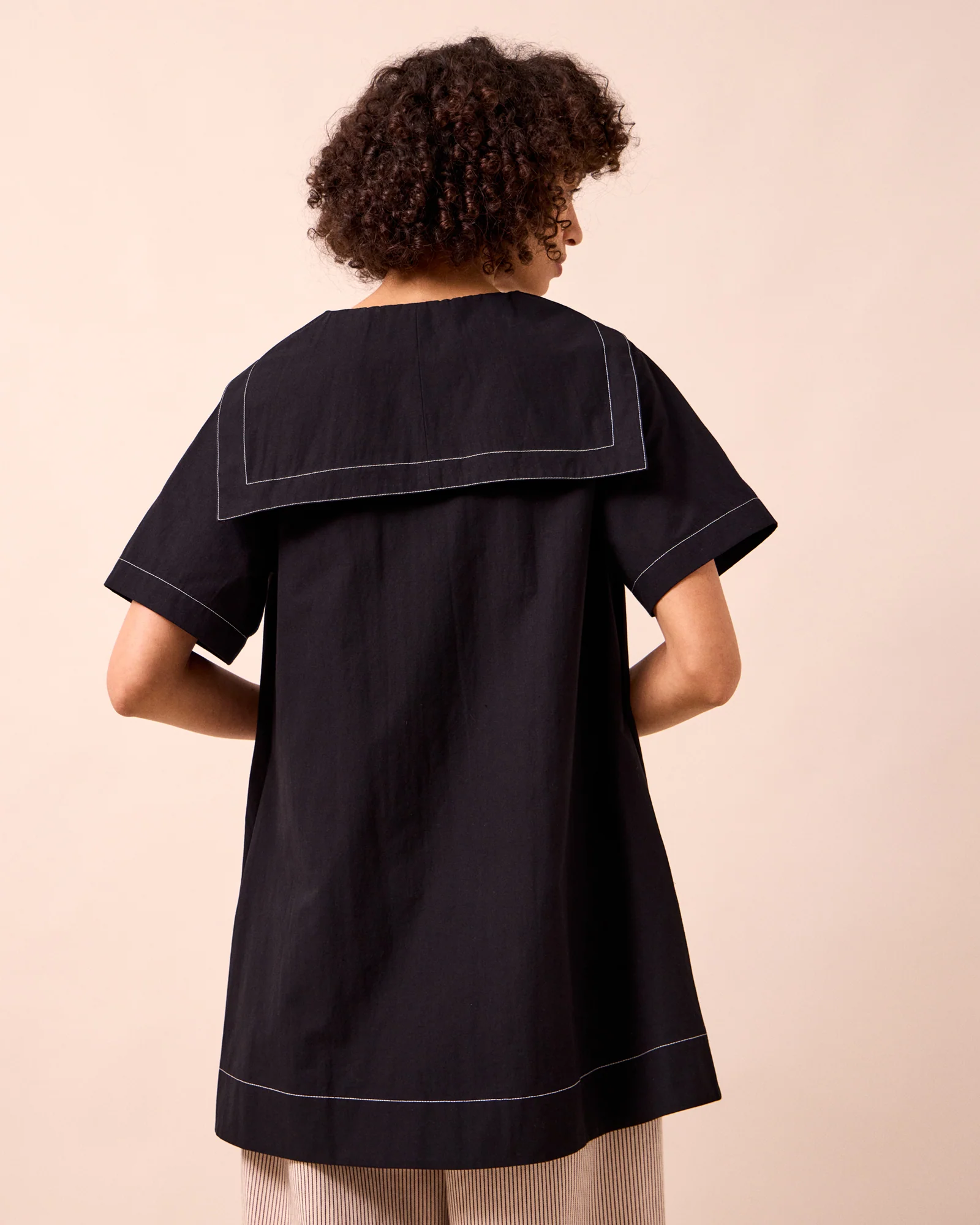 Sylvia Black Cotton Dress - Image 7