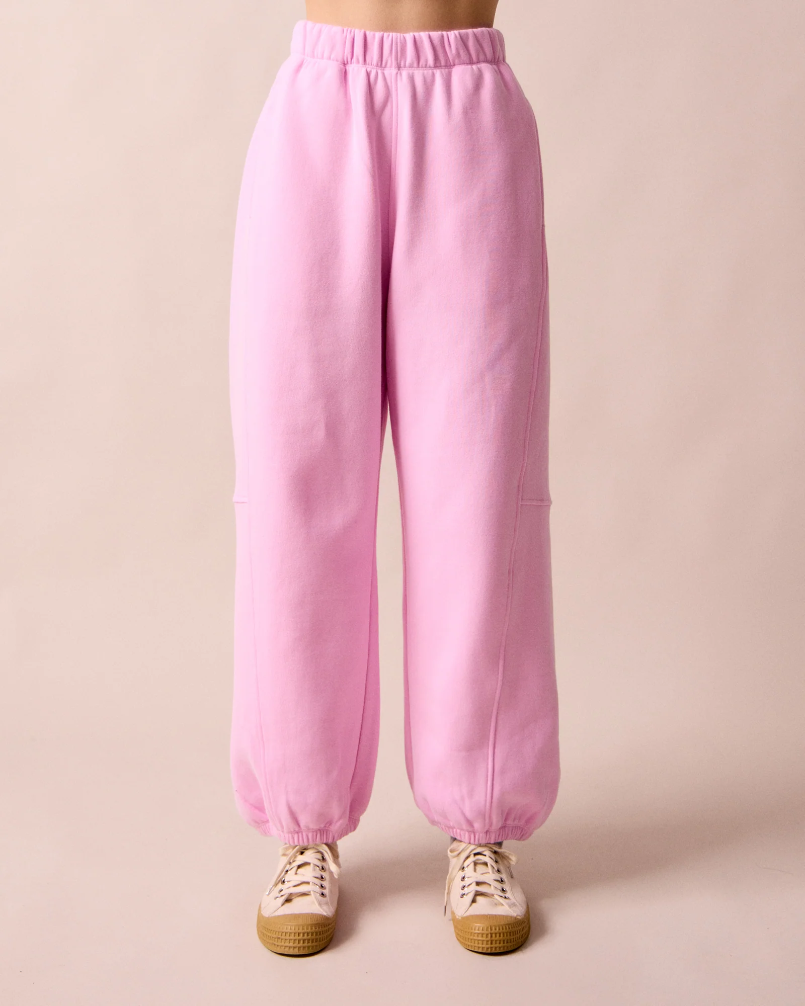Tegan Orchid Pink Fleeceback Jersey Trousers - Image 3