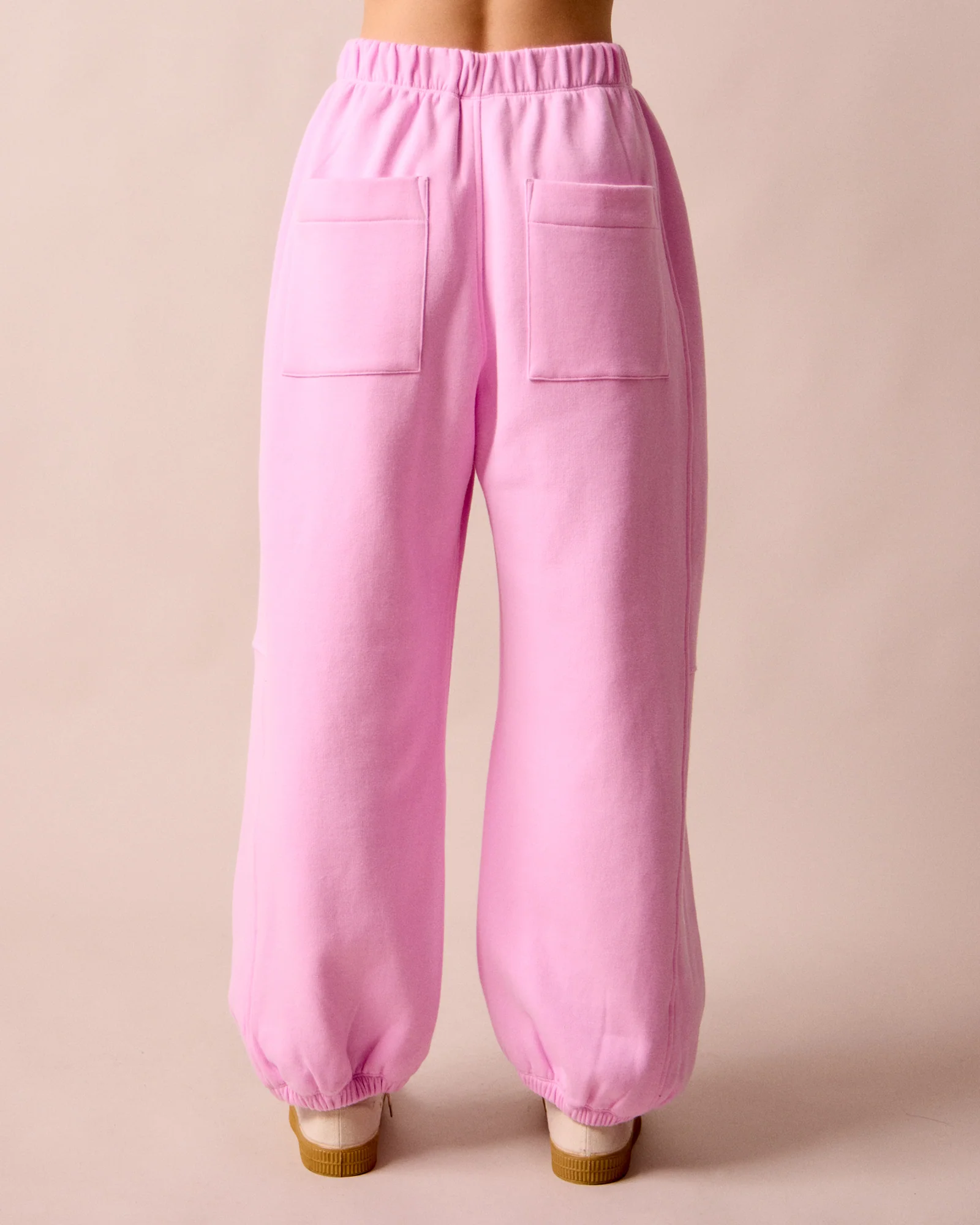 Tegan Orchid Pink Fleeceback Jersey Trousers - Image 4