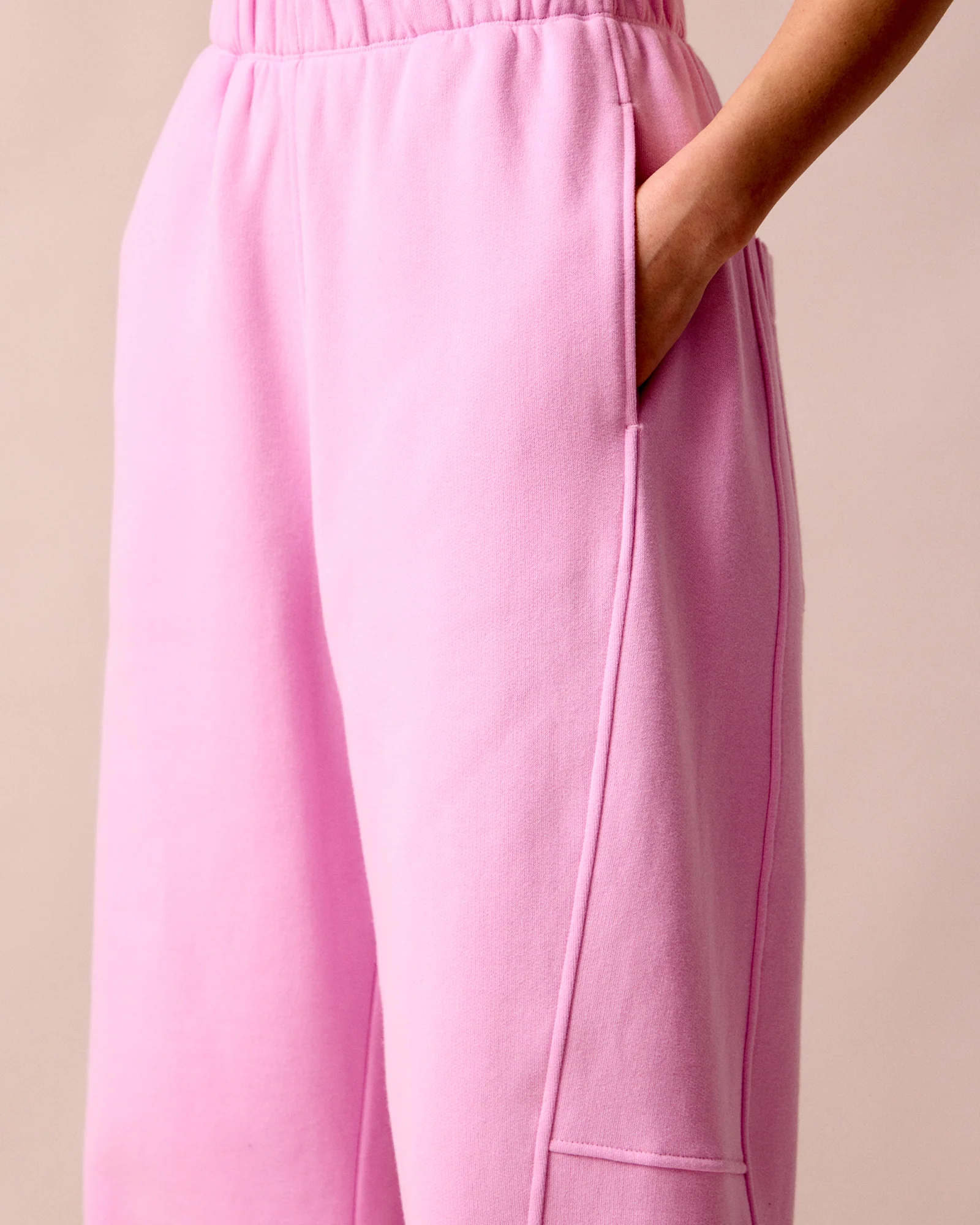 Tegan Orchid Pink Fleeceback Jersey Trousers - Image 5