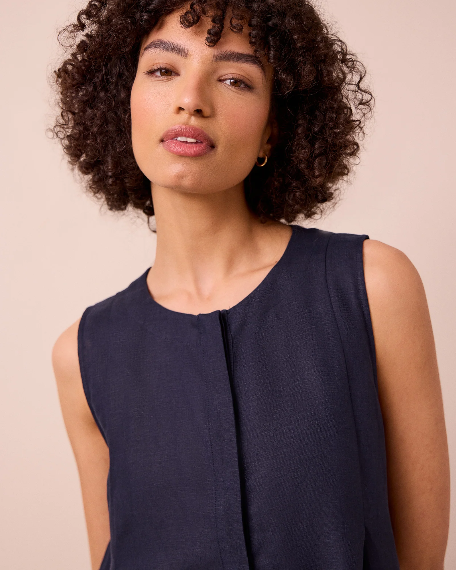 Tula Navy Linen Jumpsuit - Image 5