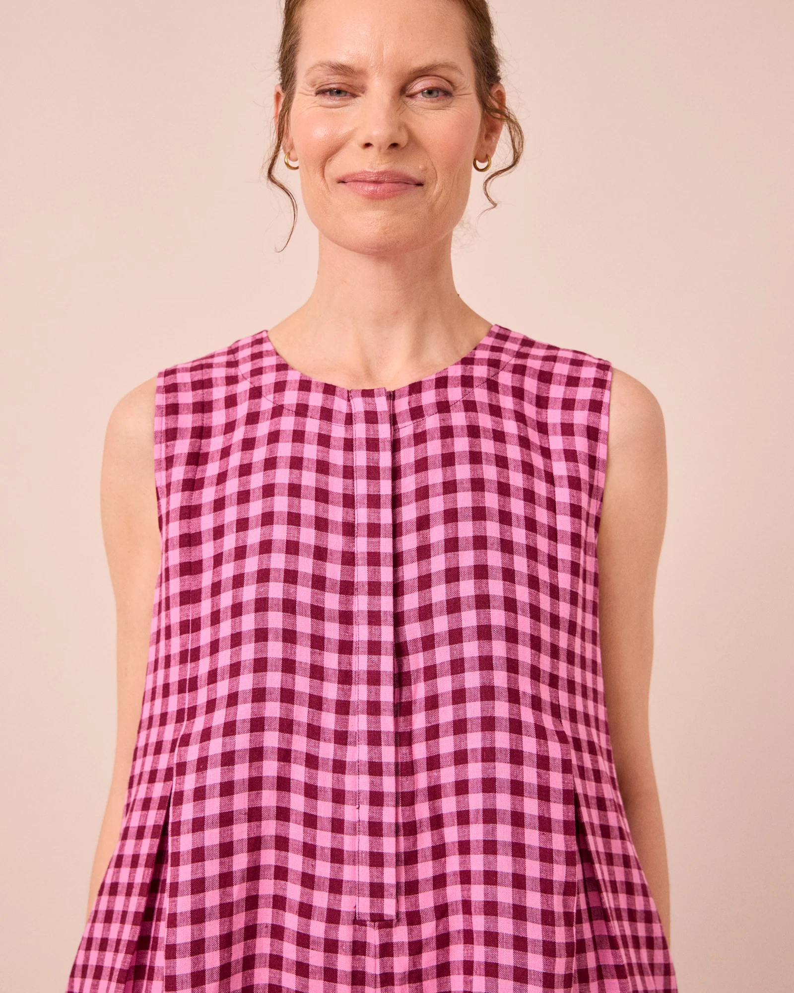 Tula Summer Berry Gingham Linen Jumpsuit - Image 3