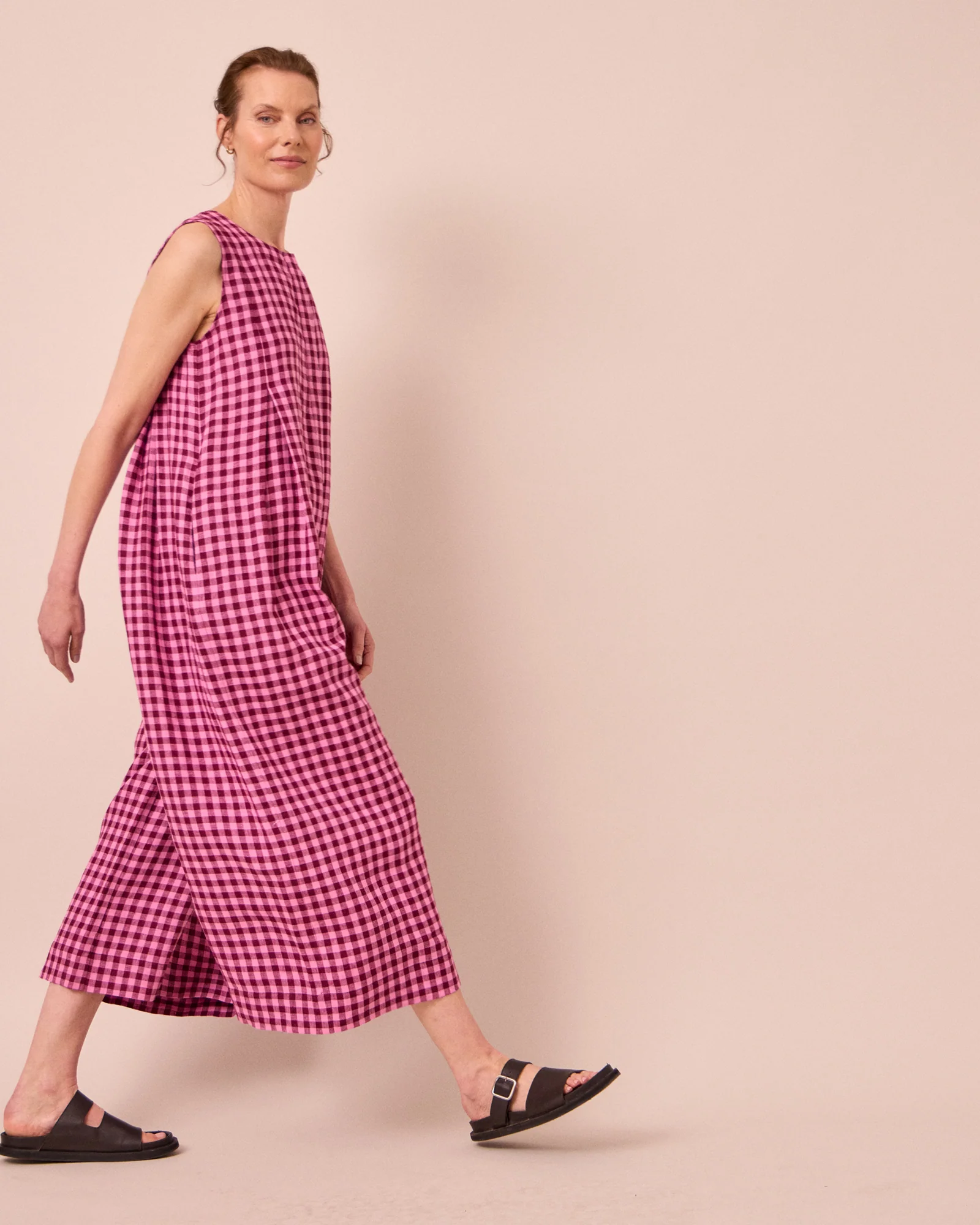 Tula Summer Berry Gingham Linen Jumpsuit - Image 5
