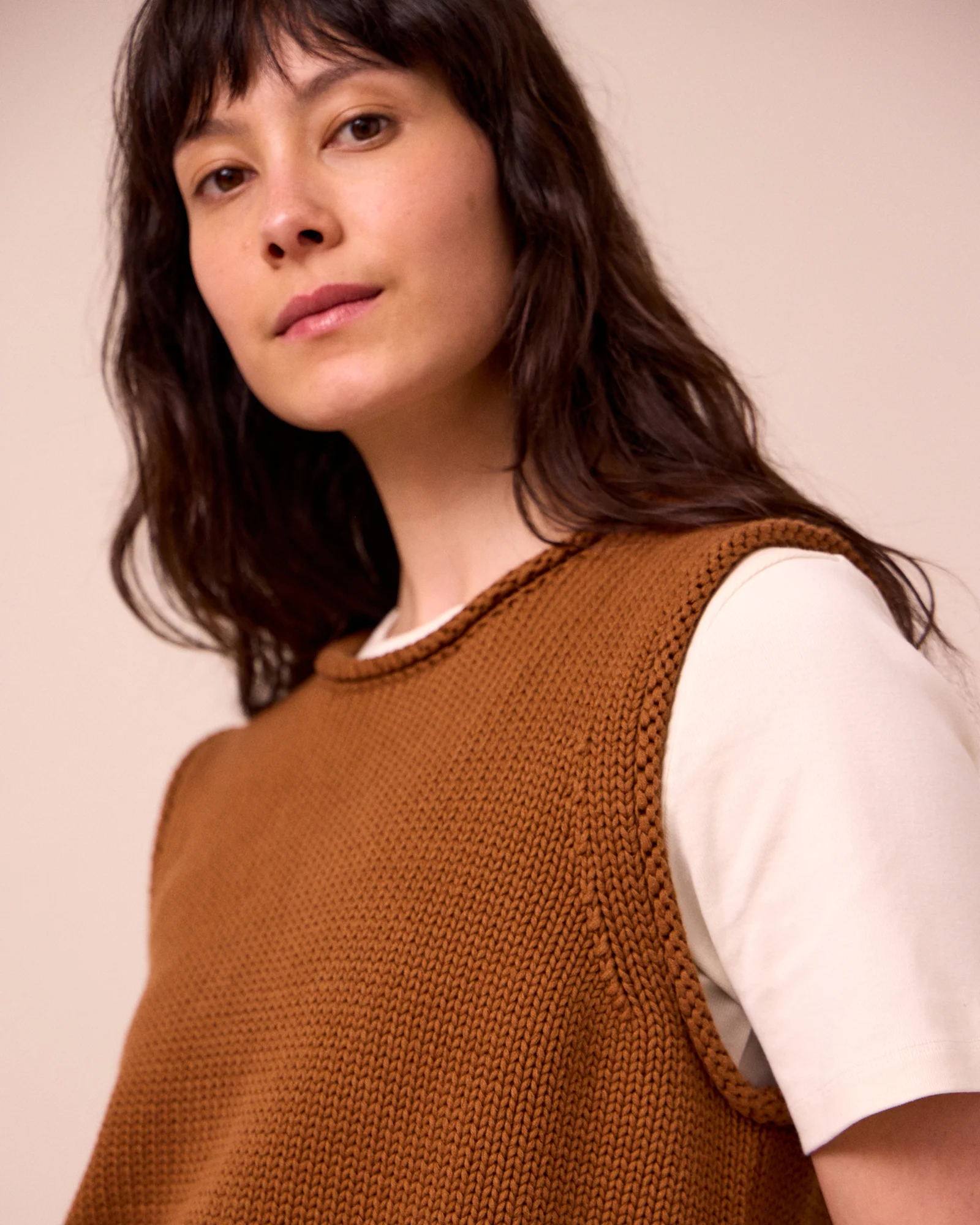 Tyler Tobacco Knitted Vest - Image 5