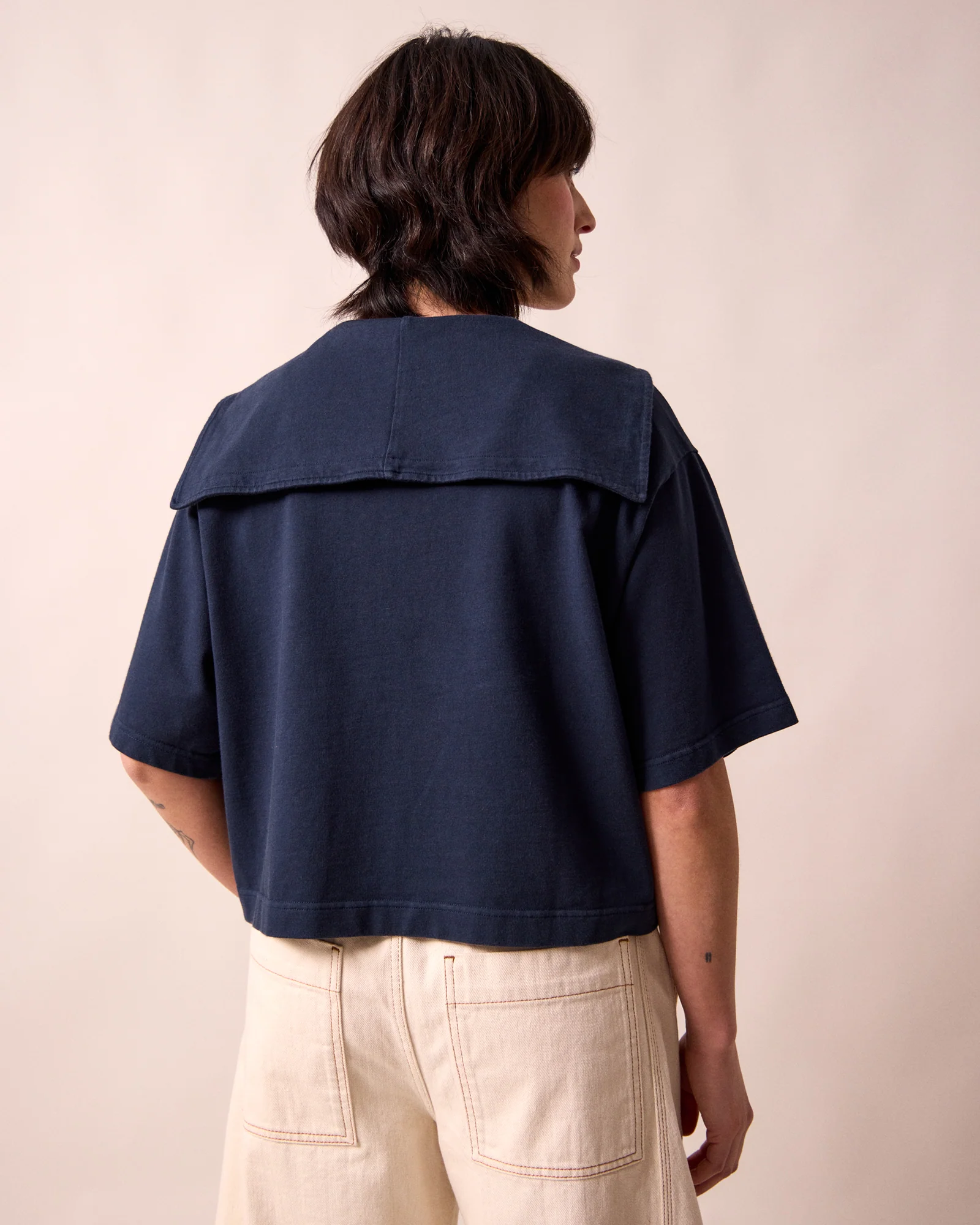 Uma Navy Jersey Top - Image 3