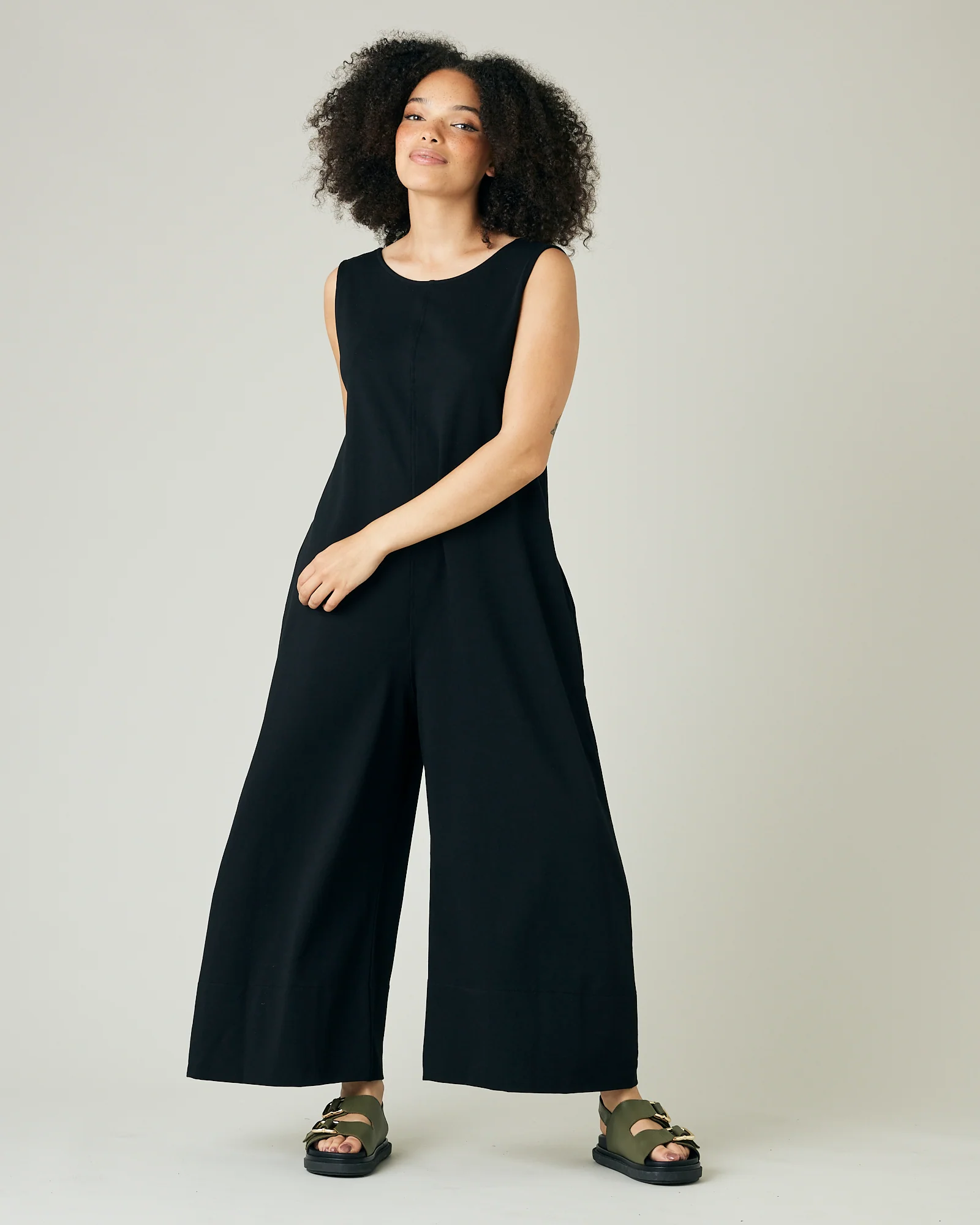 Vivienne Black Cotton Jersey Jumpsuit - Image 10
