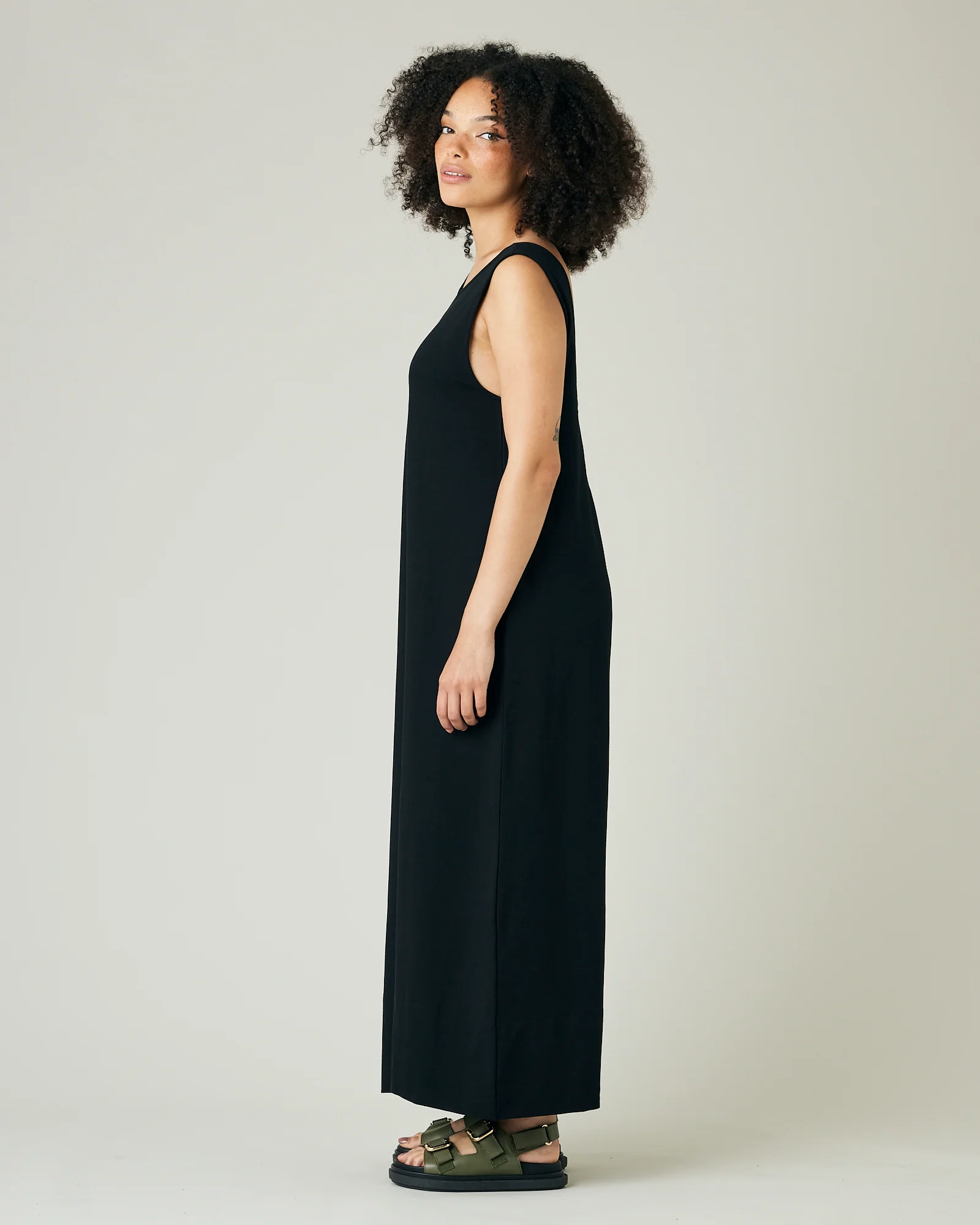 Vivienne Black Cotton Jersey Jumpsuit - Image 11