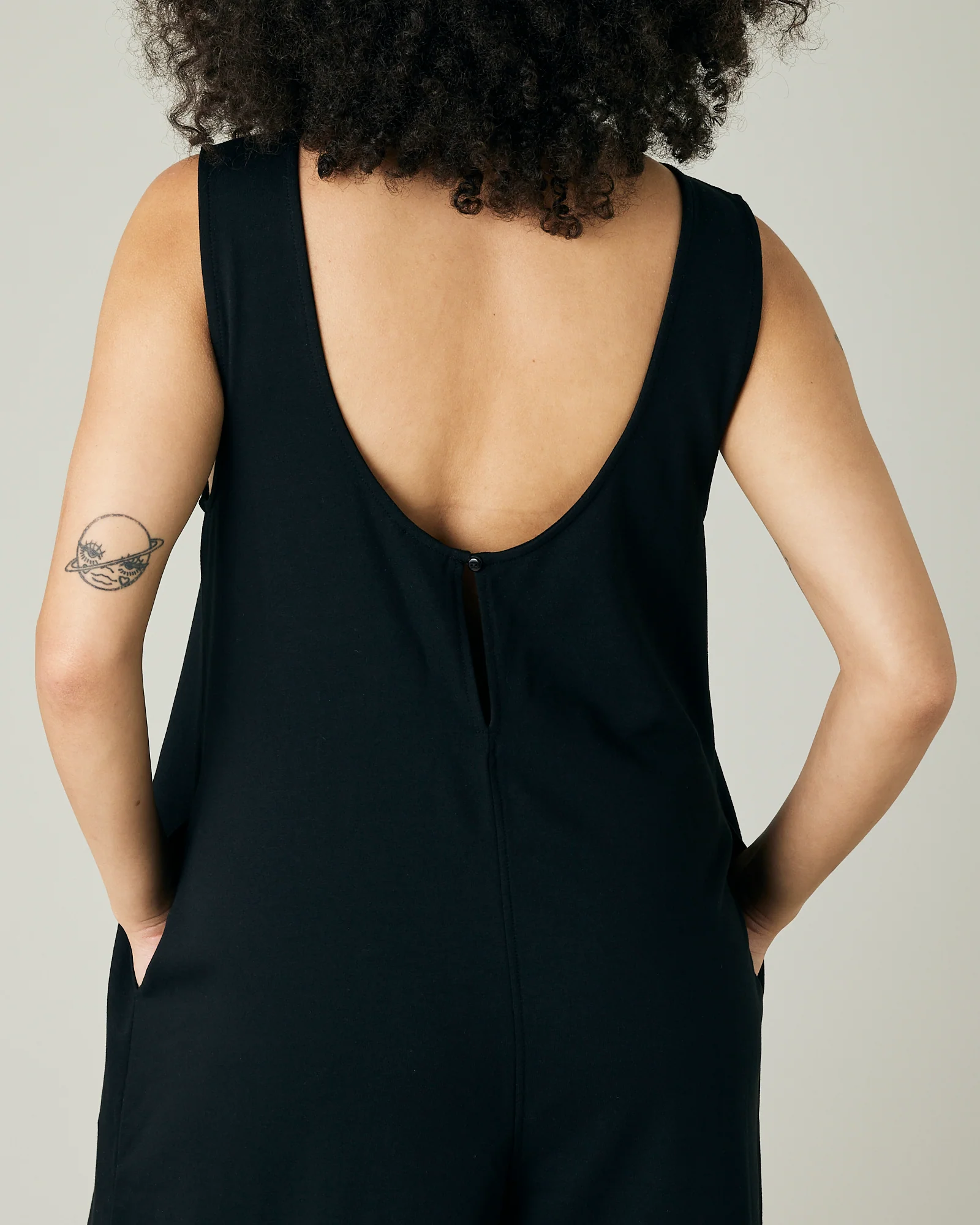 Vivienne Black Cotton Jersey Jumpsuit - Image 13