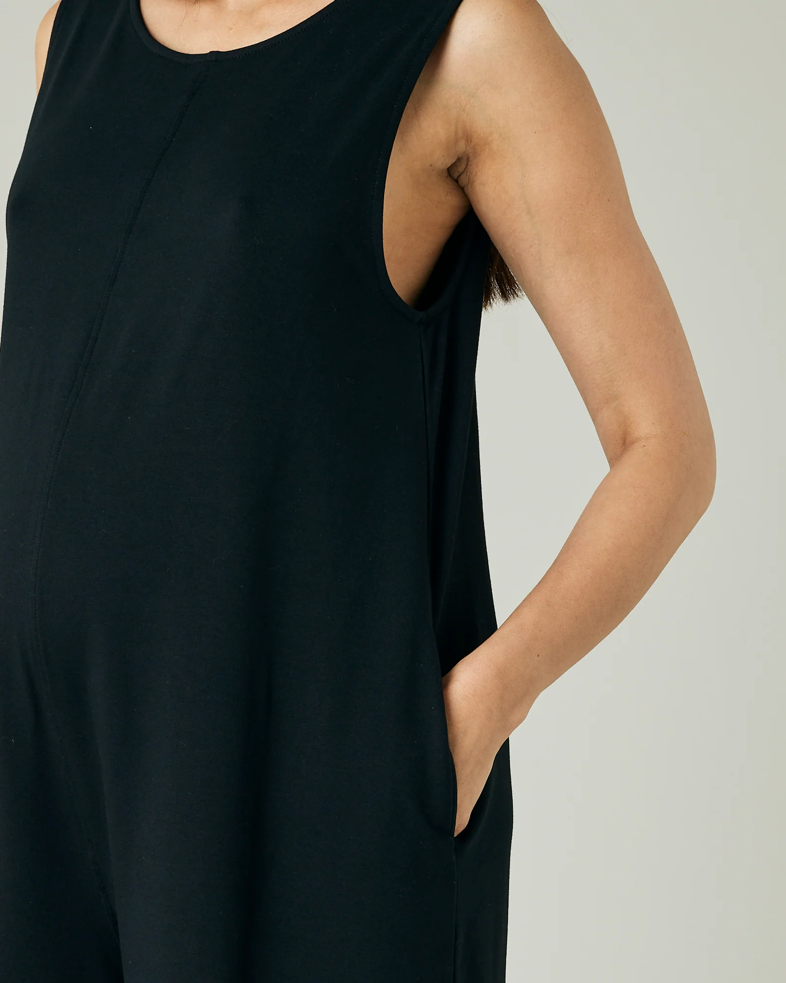 Vivienne Black Cotton Jersey Jumpsuit - Image 6