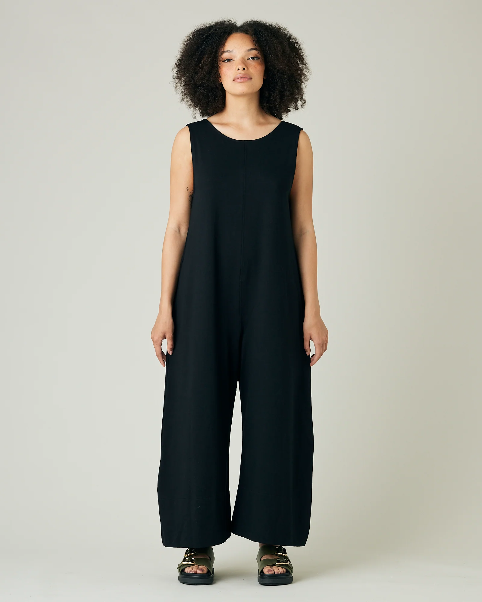 Vivienne Black Cotton Jersey Jumpsuit - Image 8
