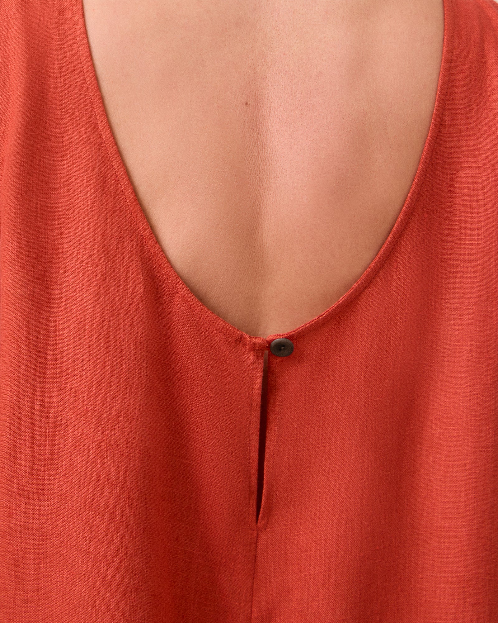 Vivienne Burnt Orange Linen Jumpsuit - Image 5