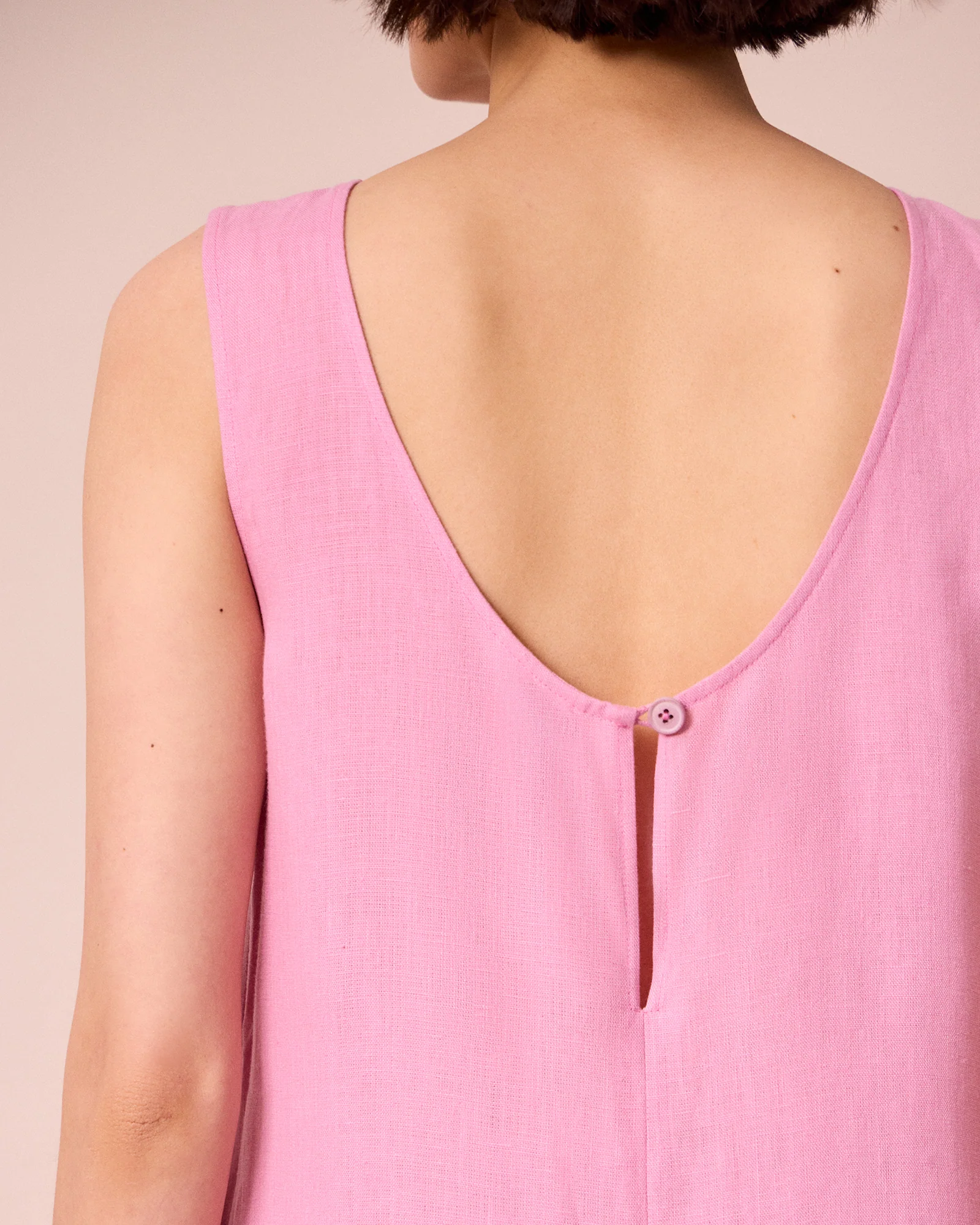 Vivienne Rose Pink Linen Jumpsuit - Image 5