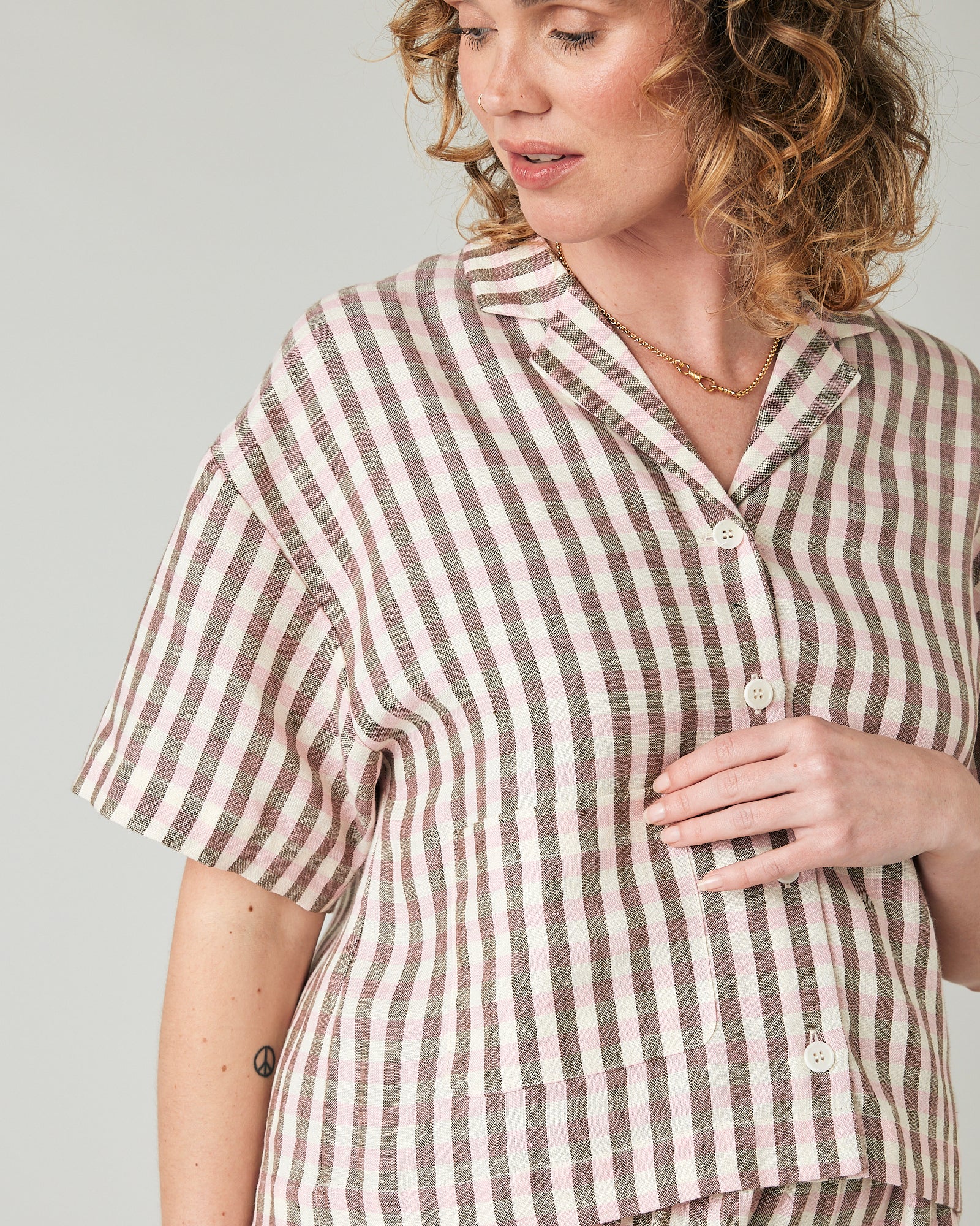 Wear Anywhere Neapolitan Check Linen Top - Image 17