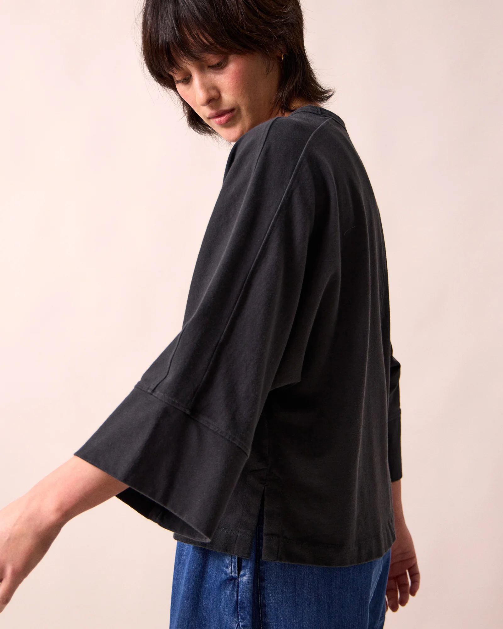 Yuna Black Jersey Top - Image 5